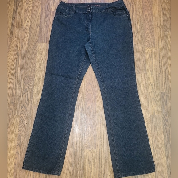 Contrast Womens Black Denim Jeans Size 15 Mid-Rise 32" Inseam Y2K Fashion B77 - Picture 1 of 10